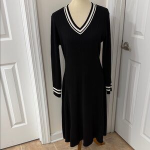 Lucky Brand V-Neck Ribbed Sweater Dress